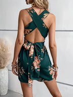 Women's Floral Halter Neck Romper for Stylish Summer Outfits