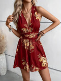 Damen Blumen Neckholder Jumpsuit für stylische Sommeroutfits