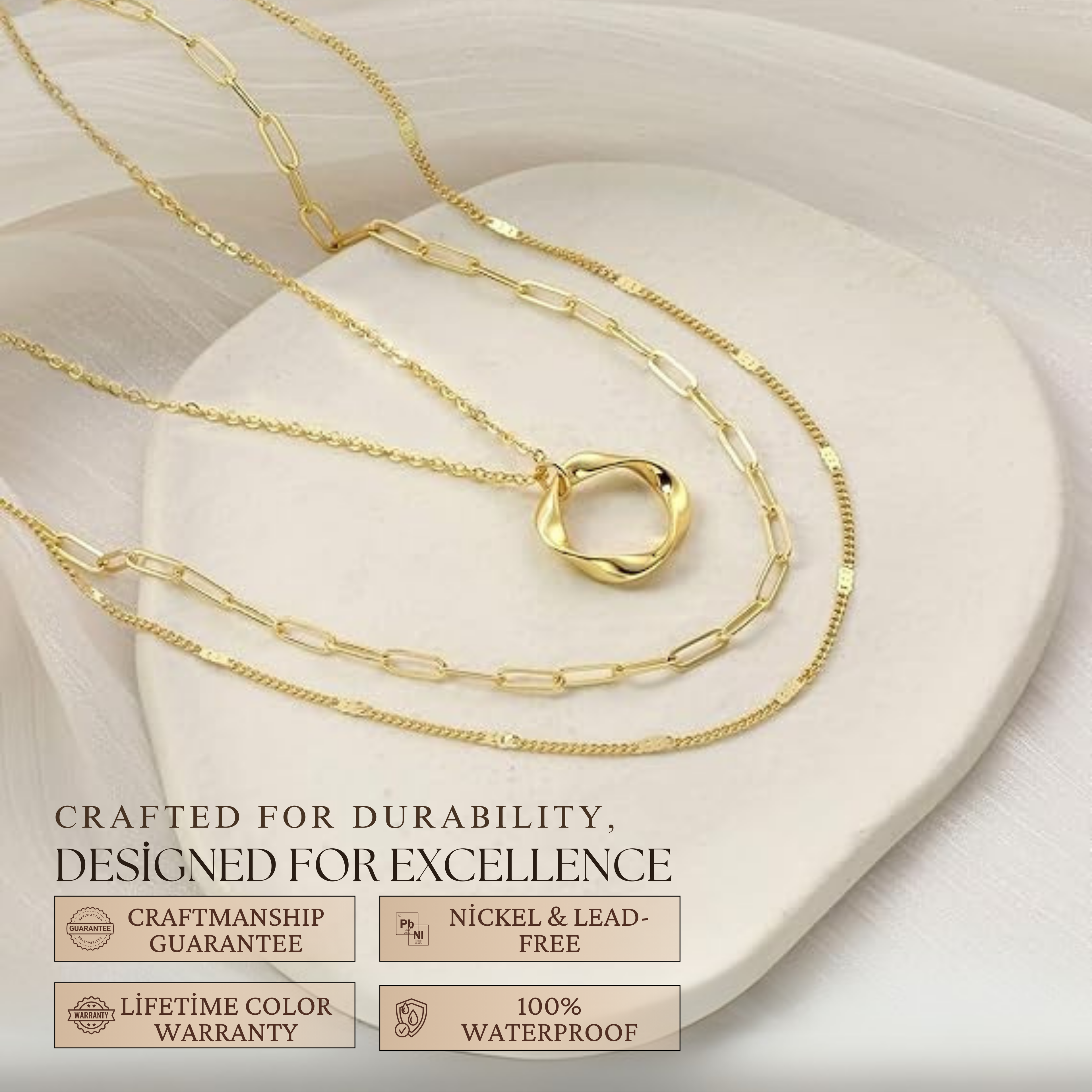 Women’s Layered Circle Pendant Necklace