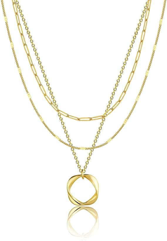 Women’s Layered Circle Pendant Necklace