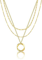 Women’s Layered Circle Pendant Necklace