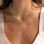 Women’s Layered Circle Pendant Necklace
