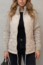 Women’s Quilted Knit Sleeve Jacket