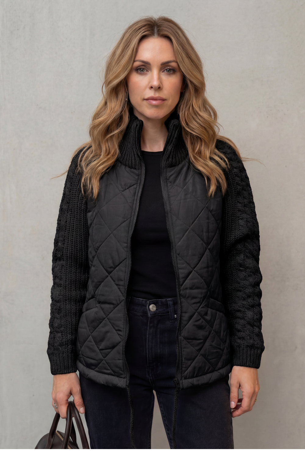 Women’s Quilted Knit Sleeve Jacket