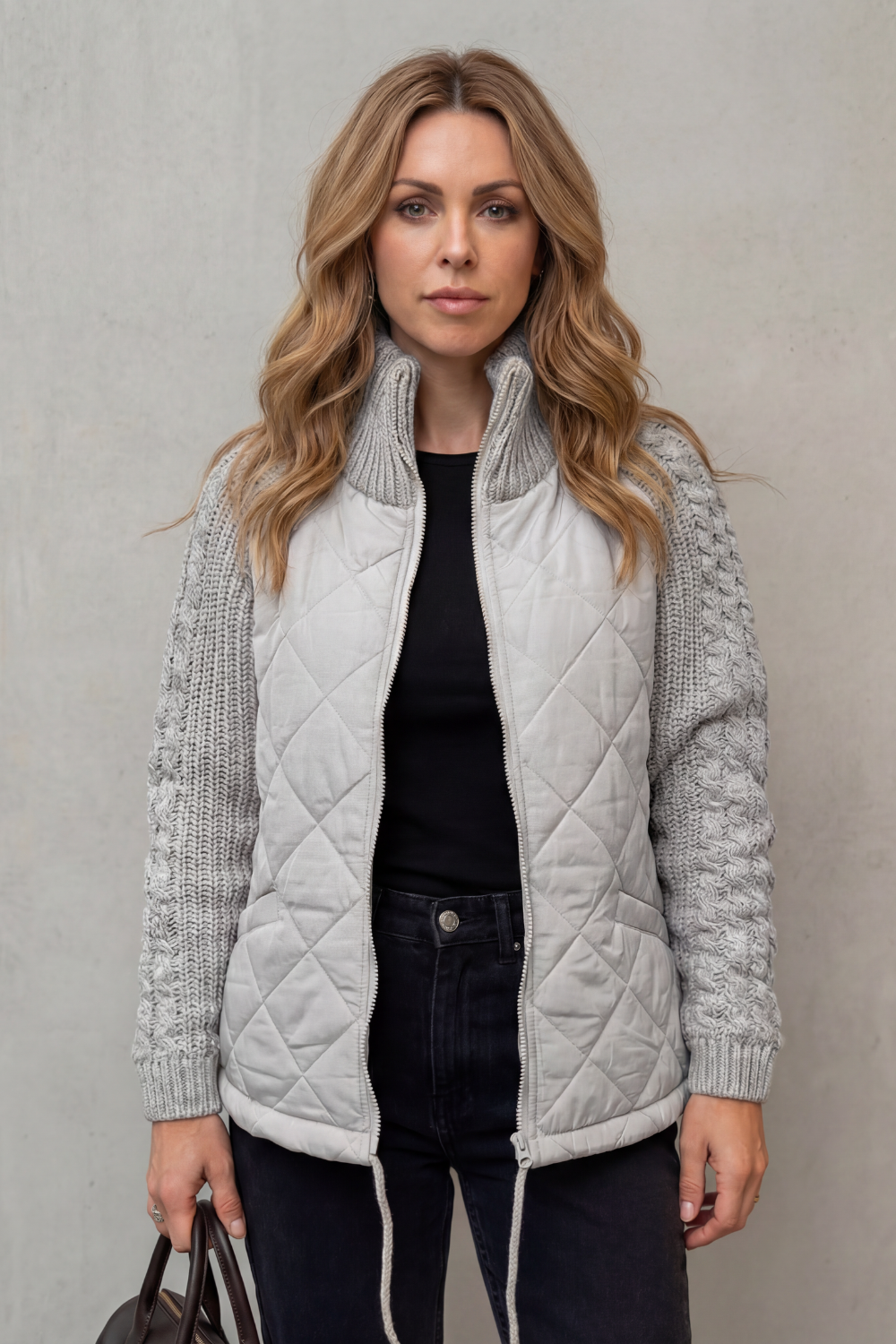 Women’s Quilted Knit Sleeve Jacket