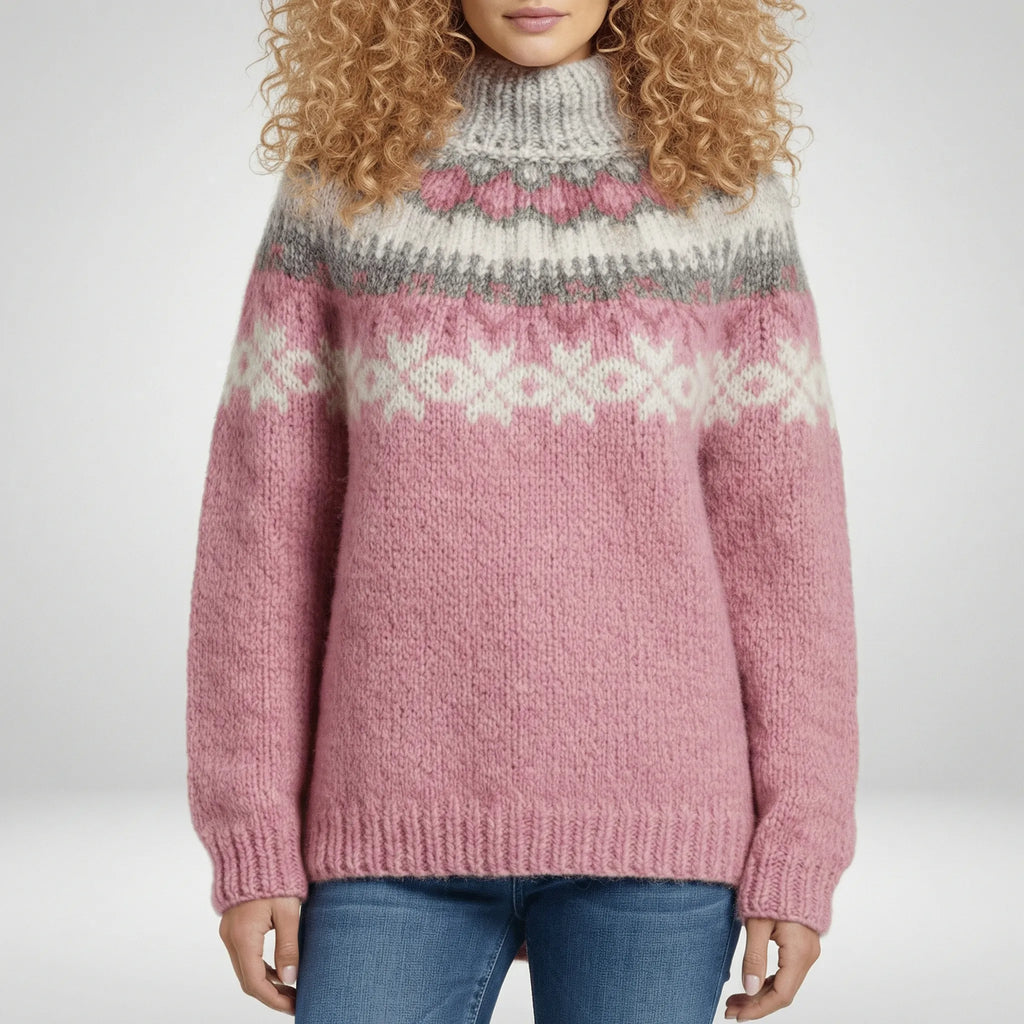 Damenpullover mit nordischem Muster