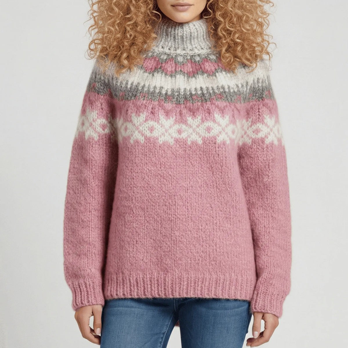 Pull à motif nordique pour femme