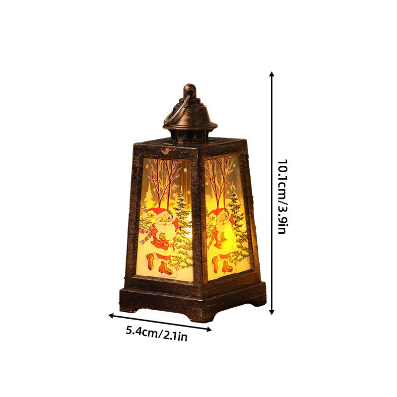 Decoración de farol navideño iluminado