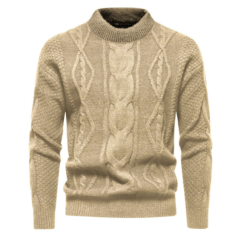 Maglione girocollo da uomo in maglia a trecce