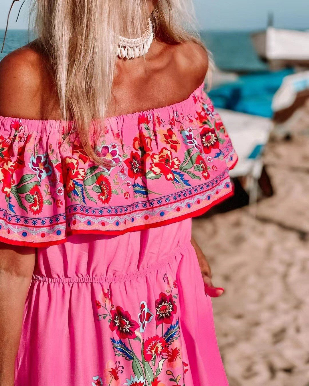 Women’s Off-Shoulder Floral Maxi Dress