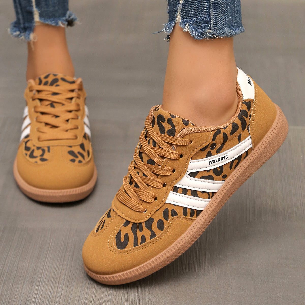 Damskie retro casualowe sneakersy do chodzenia z sznurowaniem