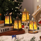 Decoración de farol navideño iluminado