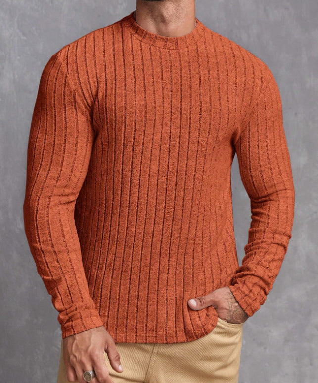 Maglione da uomo a coste con scollo girocollo