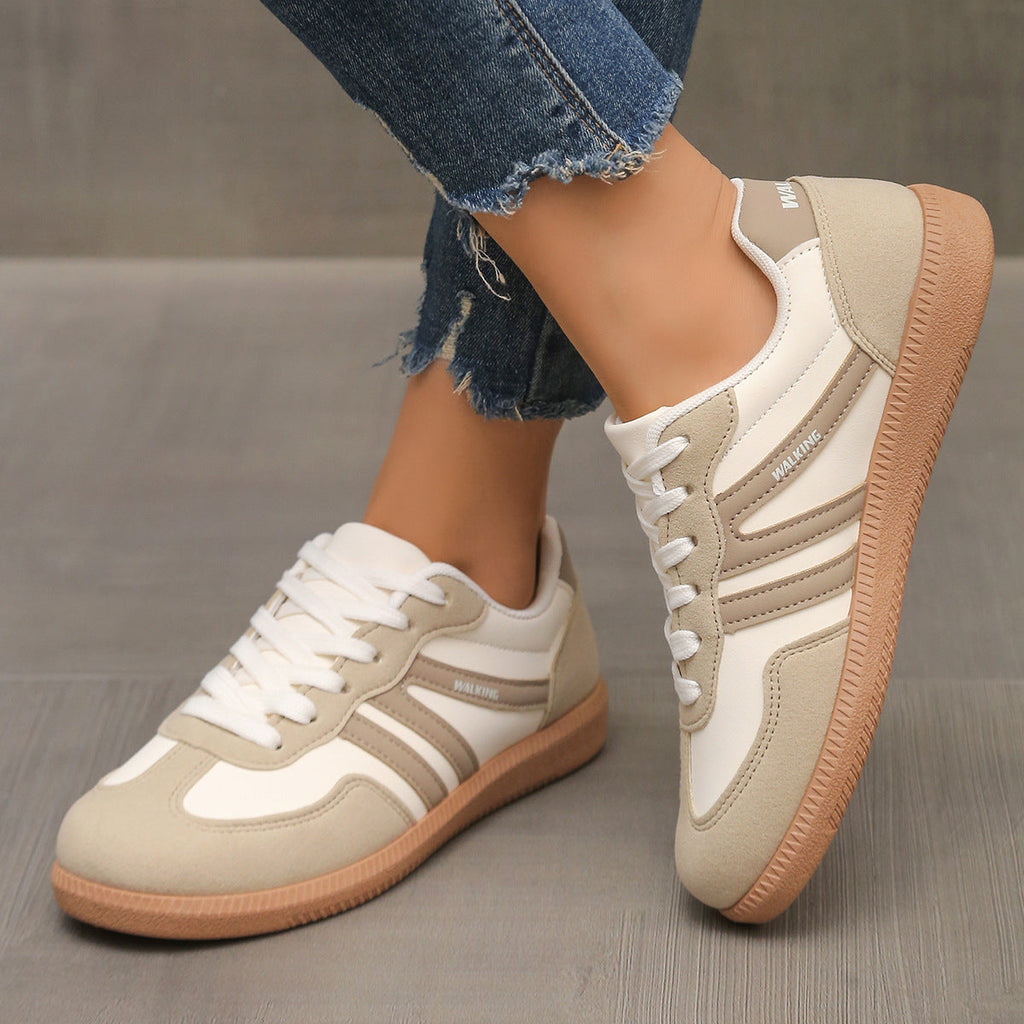 Damskie retro casualowe sneakersy do chodzenia z sznurowaniem