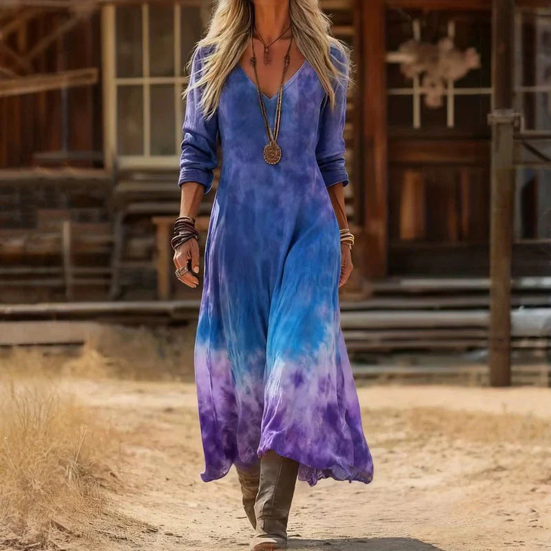 Robe longue bohème vintage pour femme