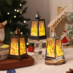 Decoración de farol navideño iluminado