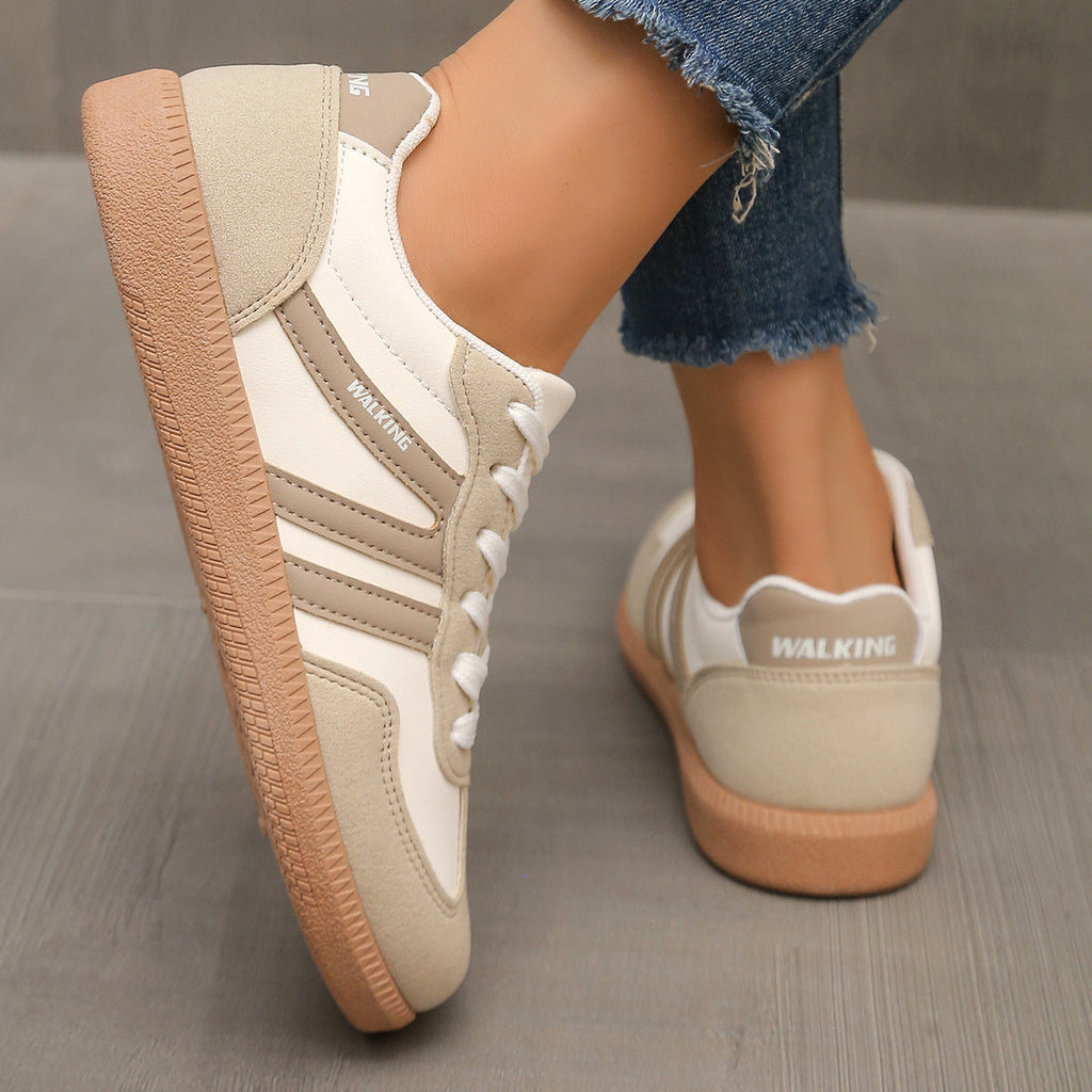Damskie retro casualowe sneakersy do chodzenia z sznurowaniem