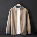Men's Minimalist Zip-Up Knit Cardigan