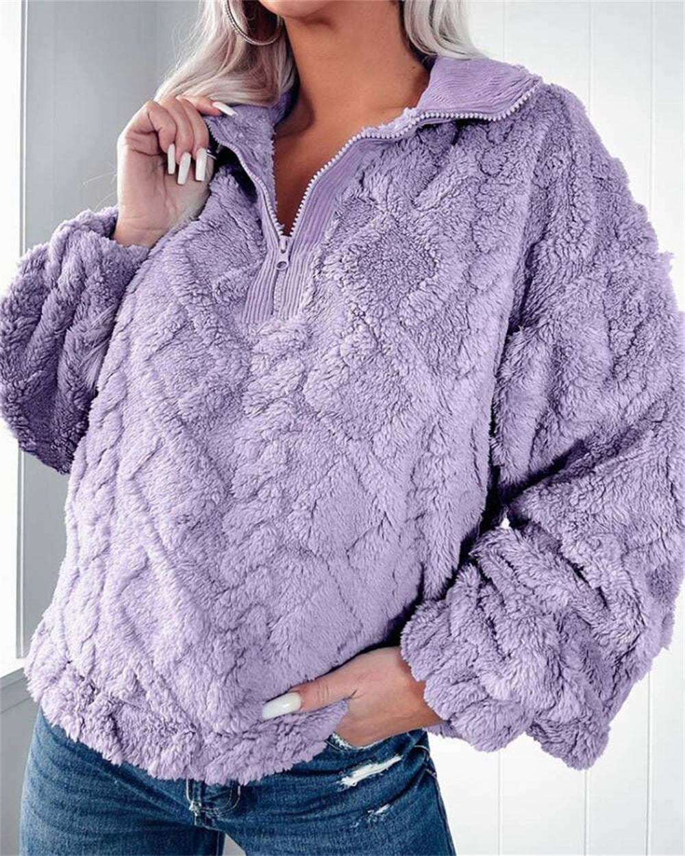 Polaire demi-zippée pour femme