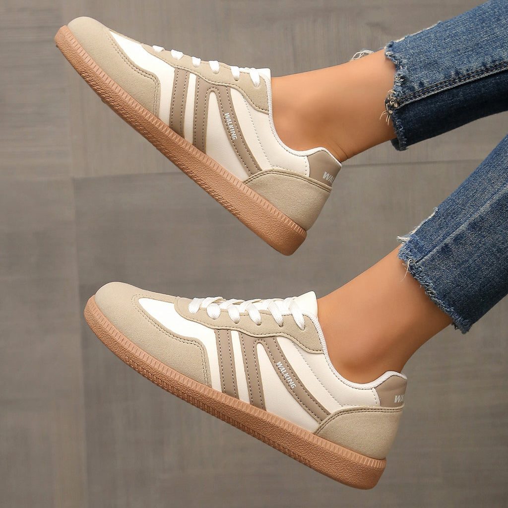 Damskie retro casualowe sneakersy do chodzenia z sznurowaniem