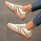 Damskie retro casualowe sneakersy do chodzenia z sznurowaniem