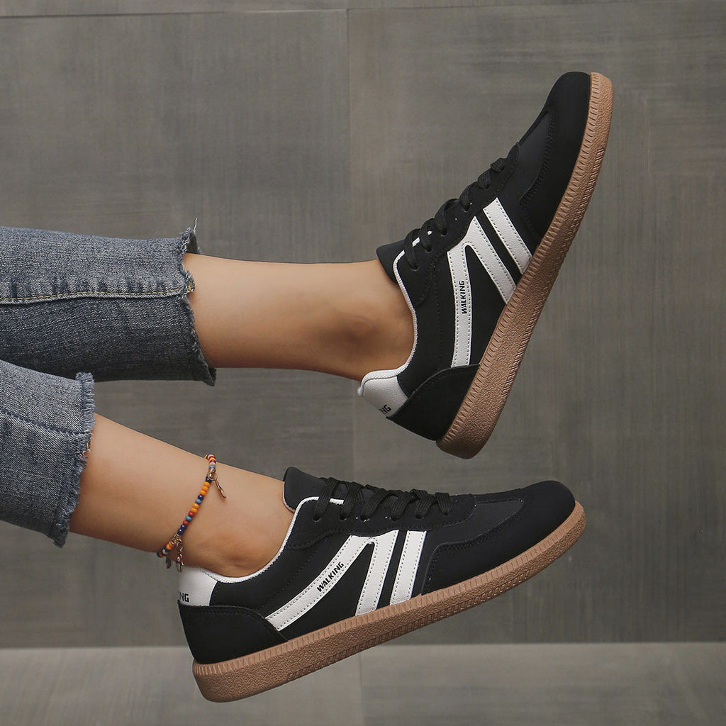 Damskie retro casualowe sneakersy do chodzenia z sznurowaniem