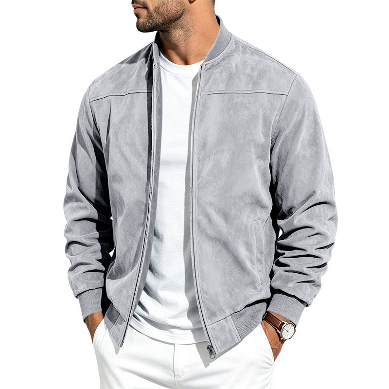 Veste zippée pour homme en imitation daim