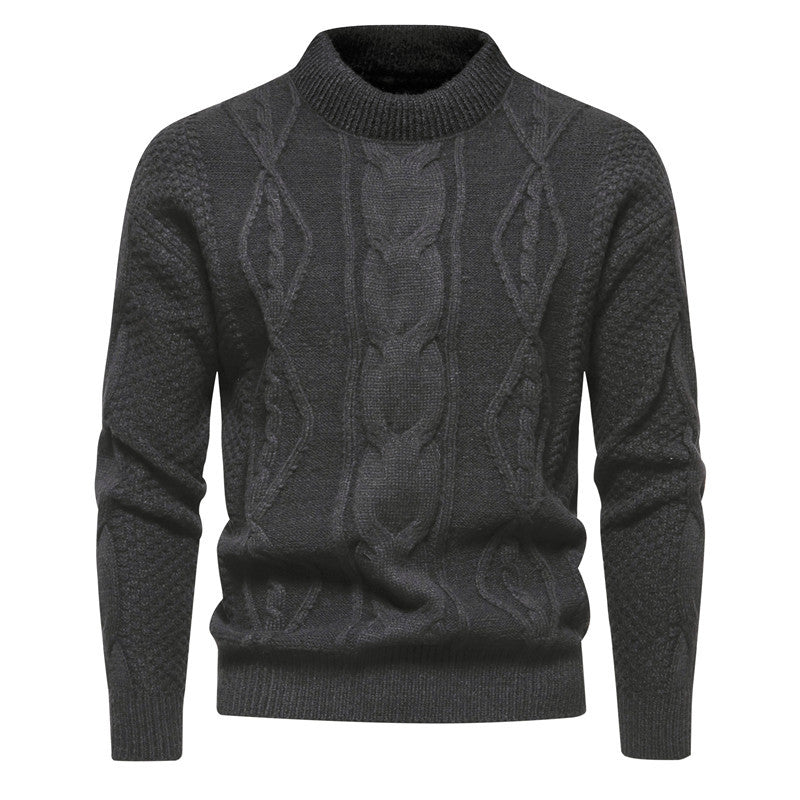 Maglione girocollo da uomo in maglia a trecce