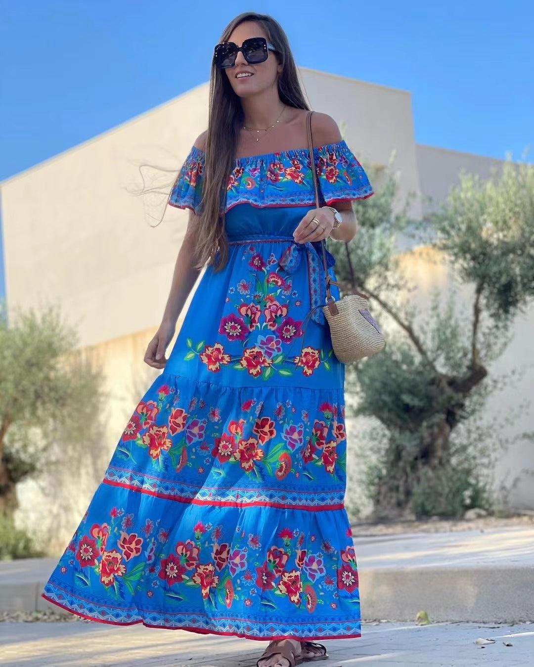 Women’s Off-Shoulder Floral Maxi Dress