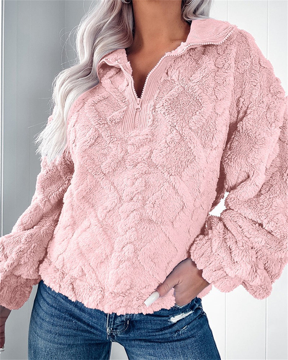 Polaire demi-zippée pour femme
