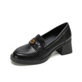 Mocassins pour femmes à talon carré et à enfiler