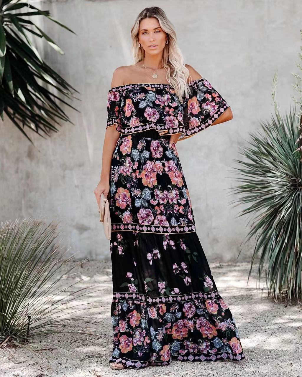 Women’s Off-Shoulder Floral Maxi Dress