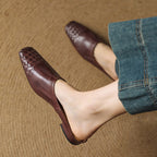 Mules plates tressées pour femmes