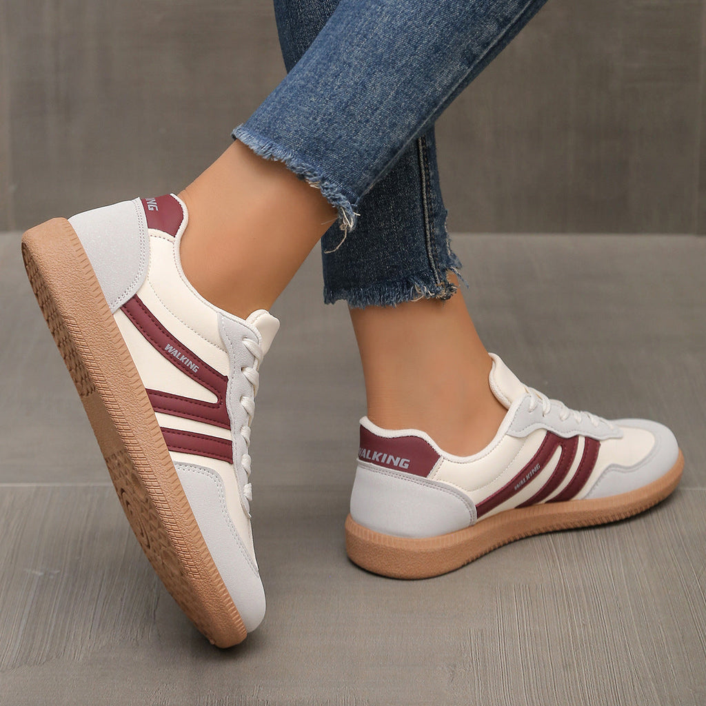 Damskie retro casualowe sneakersy do chodzenia z sznurowaniem