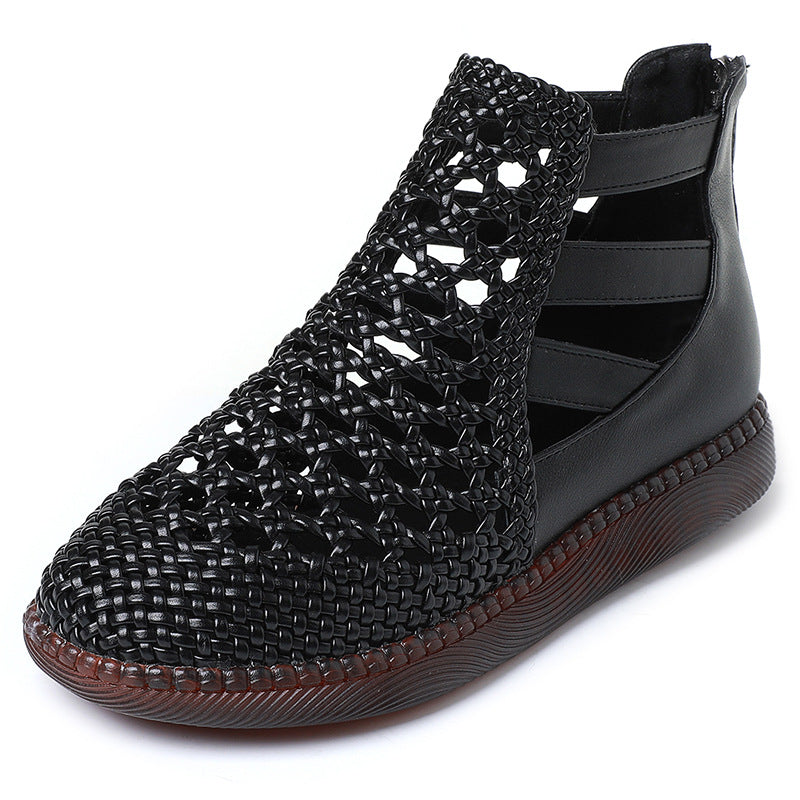Women's Woven Cutout Comfort Ankle Boots