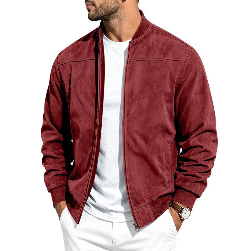 Veste zippée pour homme en imitation daim