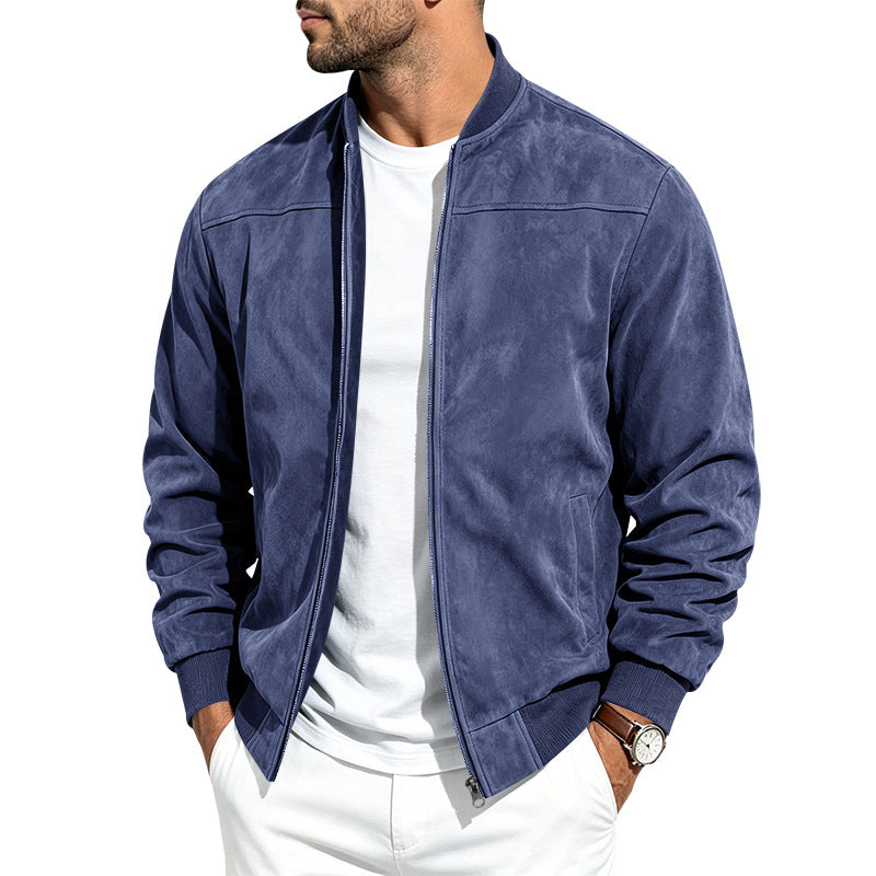 Veste zippée pour homme en imitation daim