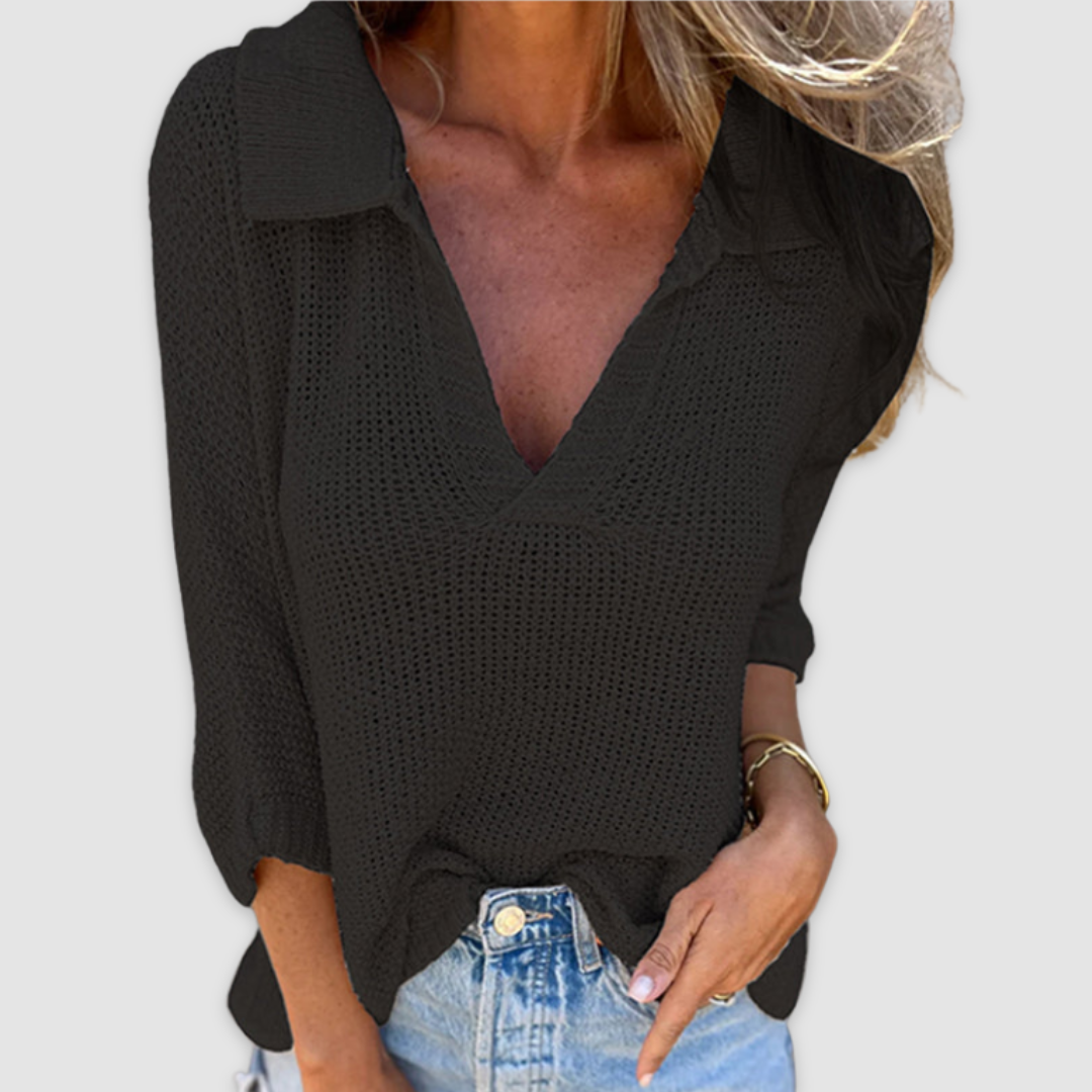 Pull en maille à col pour femme