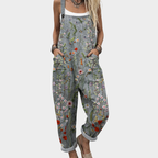 Women's Floral Embroidered Relaxed Overalls