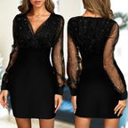 Damen elegantes Glitzerdress mit figurbetonter Form für Abendveranstaltungen
