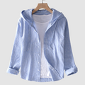 Chemise boutonnée à capuche en lin pour femme