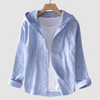 Chemise boutonnée à capuche en lin pour femme