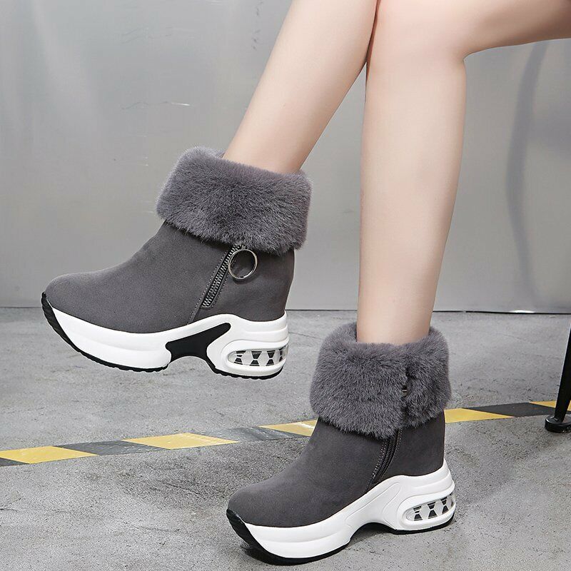 Keilstiefel aus Kunstpelz für Damen