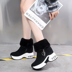 Keilstiefel aus Kunstpelz für Damen