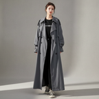 Abrigo largo oversize de gabardina para mujer