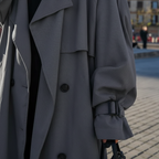 Abrigo largo oversize de gabardina para mujer