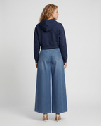 Women's High-Waisted Wide-Leg Denim Trousers