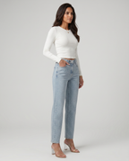 Women's Rhinestone Straight-Leg Jeans