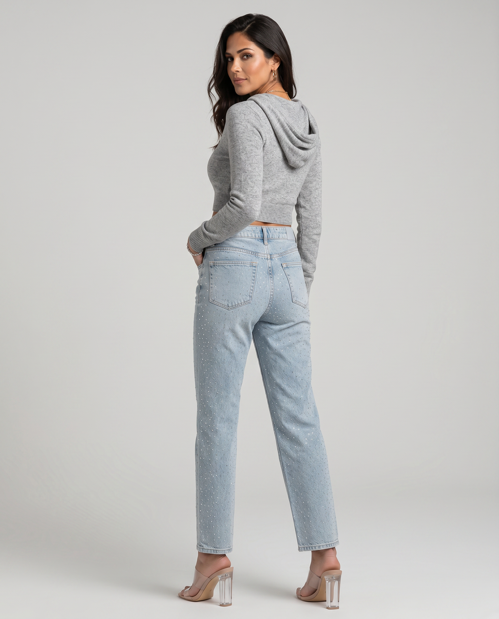 Women's Rhinestone Straight-Leg Jeans