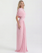 Women's Draped Maxi Dress for Elegant Evening and Formal Occasion Styling